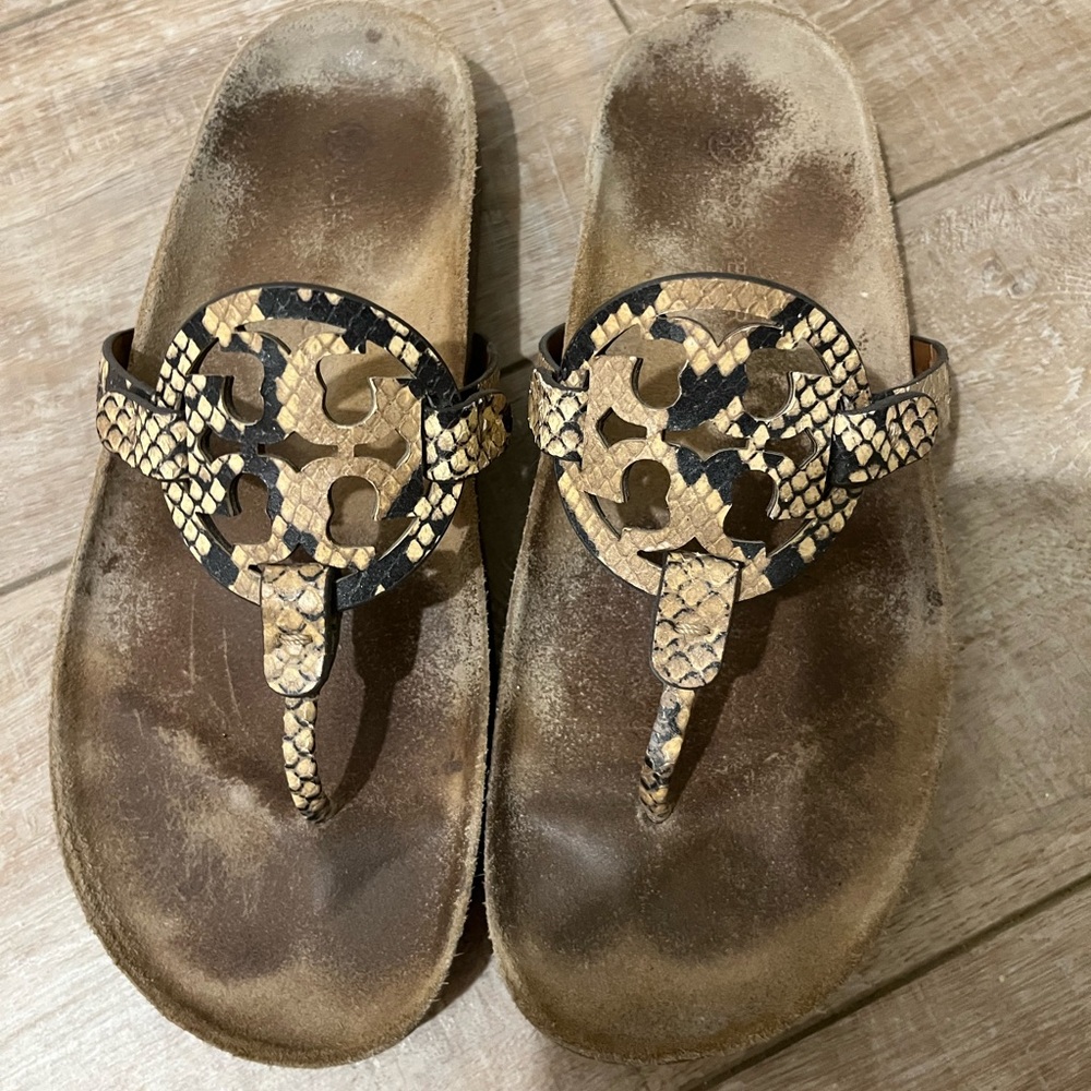 Tory Burch Alligator Miller Sandals 10 M